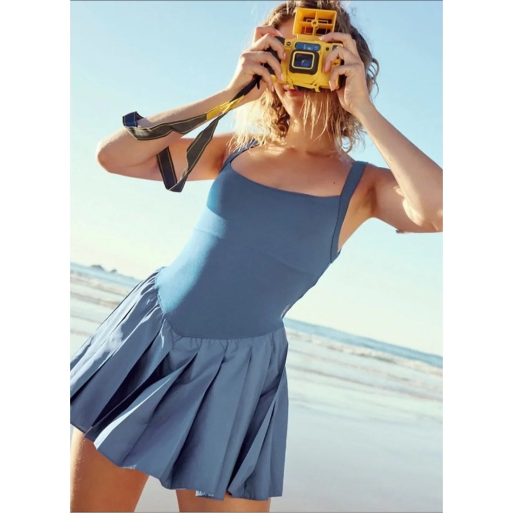 Free People Movement Swing Of Things Dress Small Blue Athletic Tennis Skort